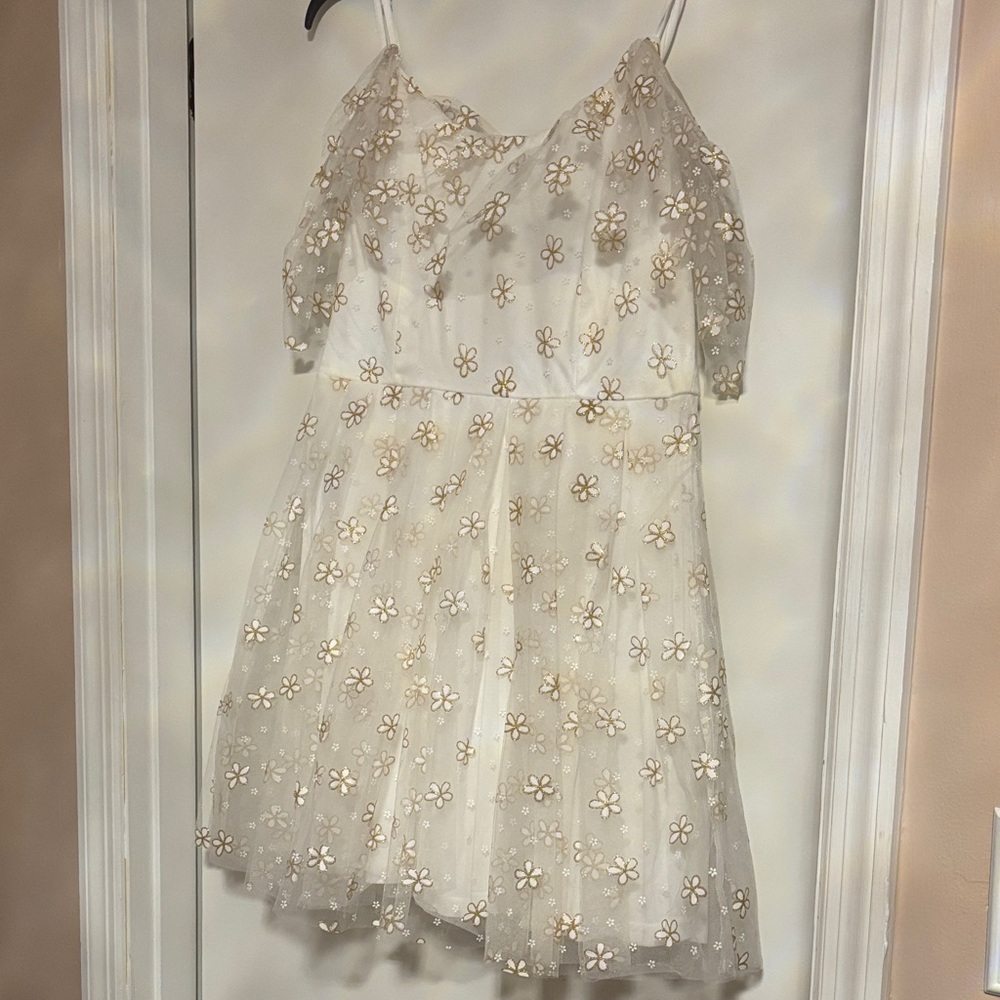 Missoni White and Gold Floral Formal Dress